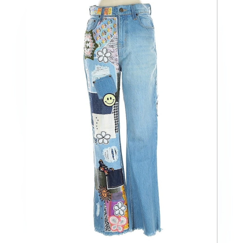 Patchwork Light Blue Jeans - image 2